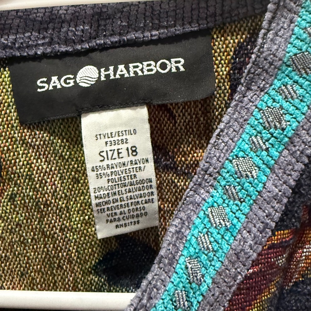 SAG HARBOR Women's Size 18 Tapestry Floral Blazer Jacket - Picture 3 of 5